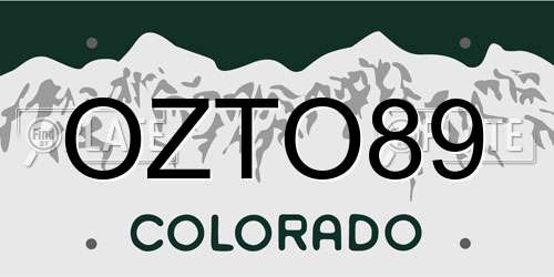 OZTO89 Colorado License Plate