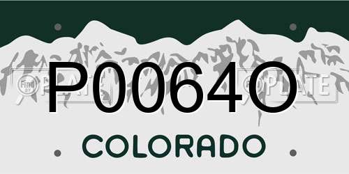 P0064O Colorado License Plate