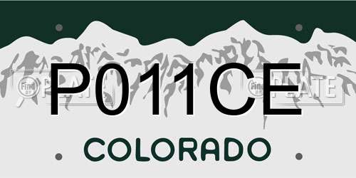 P011CE Colorado License Plate