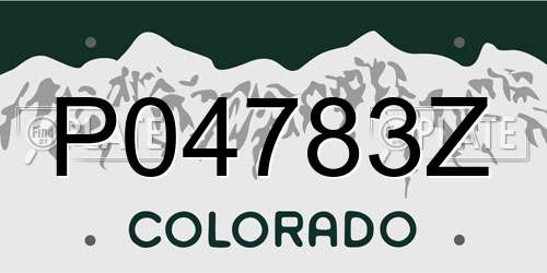 P04783Z Colorado License Plate
