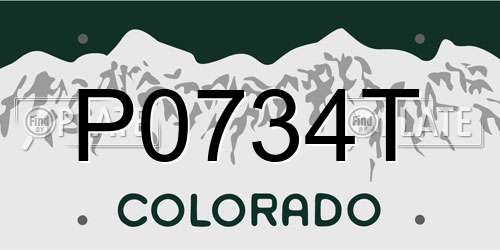 P0734T Colorado License Plate