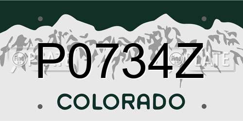 P0734Z Colorado License Plate
