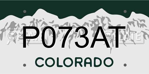 P073AT Colorado License Plate