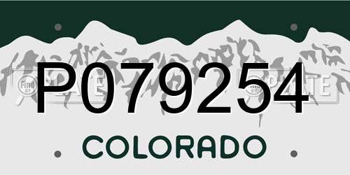 P079254 Colorado License Plate