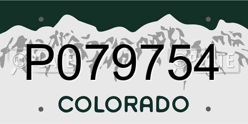 P079754 Colorado License Plate
