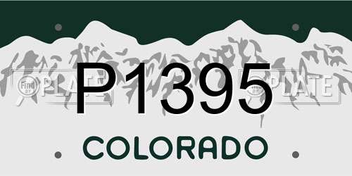 P1395 Colorado License Plate