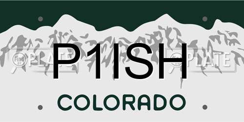 P1ISH Colorado License Plate