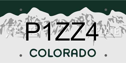 P1ZZ4 Colorado License Plate