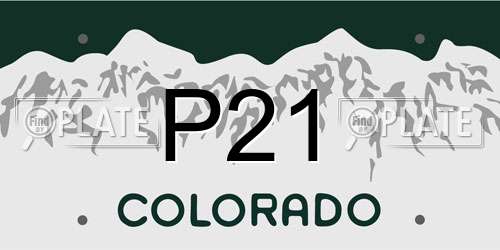 P21 Colorado License Plate
