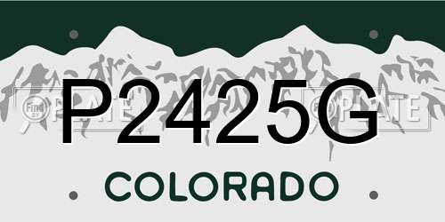 P2425G Colorado License Plate