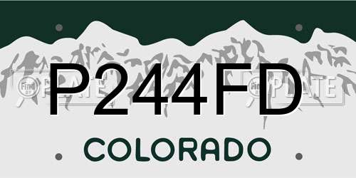P244FD Colorado License Plate