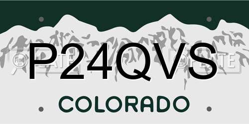P24QVS Colorado License Plate