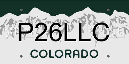 P26LLC Colorado License Plate