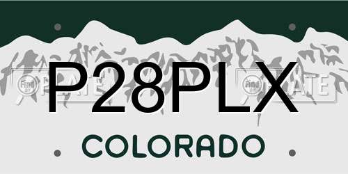 P28PLX Colorado License Plate