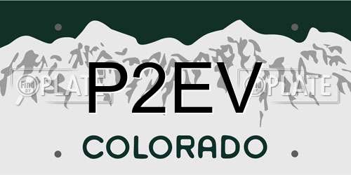 P2EV Colorado License Plate
