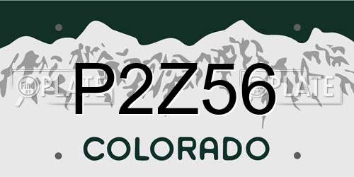 P2Z56 Colorado License Plate