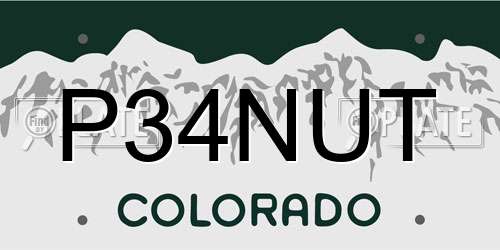 P34NUT Colorado License Plate
