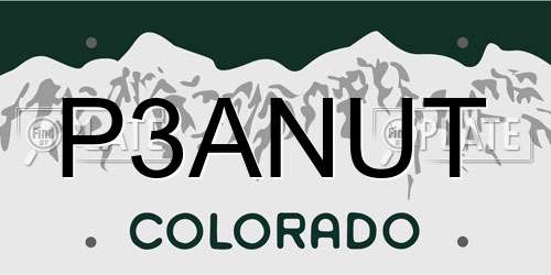 P3ANUT Colorado License Plate