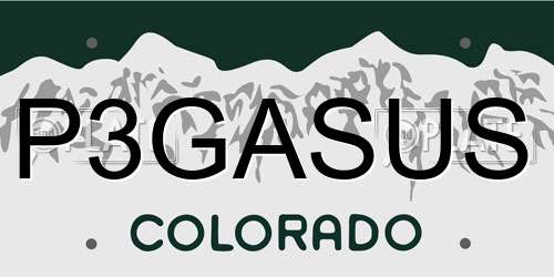 P3GASUS Colorado License Plate