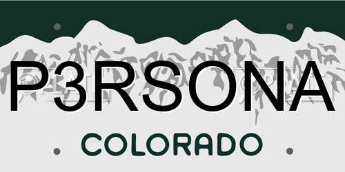 P3RSONA Colorado License Plate