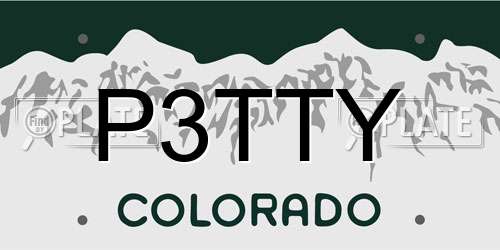 P3TTY Colorado License Plate