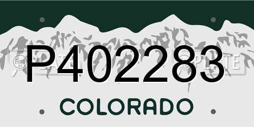 P402283 Colorado License Plate