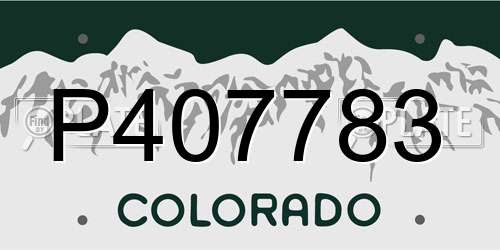 P407783 Colorado License Plate