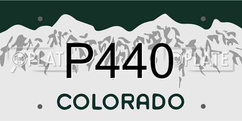 P440 Colorado License Plate