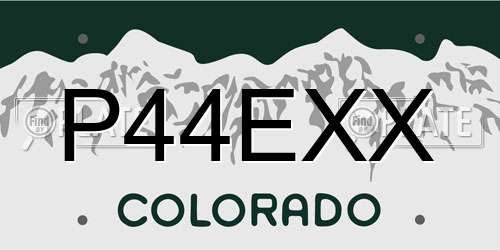 P44EXX Colorado License Plate