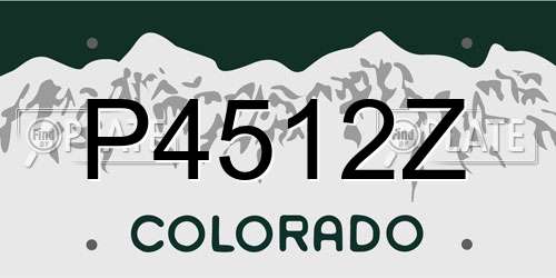P4512Z Colorado License Plate