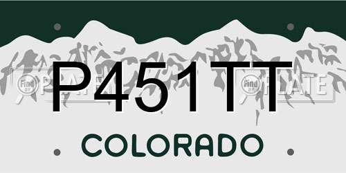 P451TT Colorado License Plate