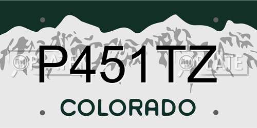 P451TZ Colorado License Plate