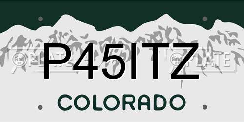 P45ITZ Colorado License Plate