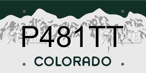 P481TT Colorado License Plate