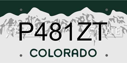 P481ZT Colorado License Plate