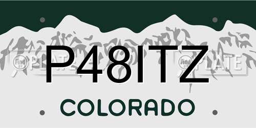 P48ITZ Colorado License Plate