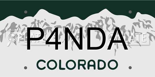 P4NDA Colorado License Plate