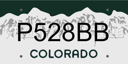 P528BB Colorado License Plate