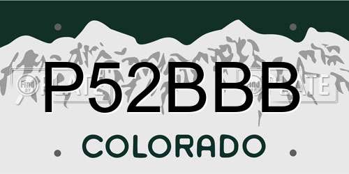 P52BBB Colorado License Plate