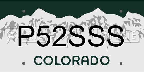 P52SSS Colorado License Plate