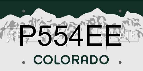P554EE Colorado License Plate