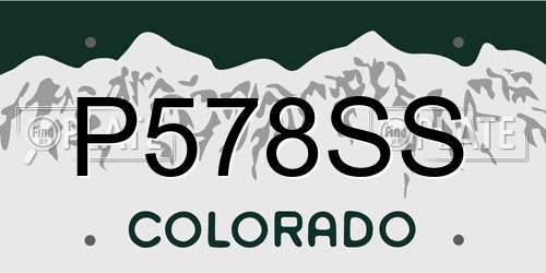 P578SS Colorado License Plate