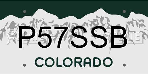 P57SSB Colorado License Plate