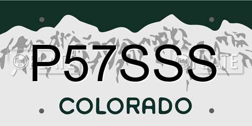 P57SSS Colorado License Plate