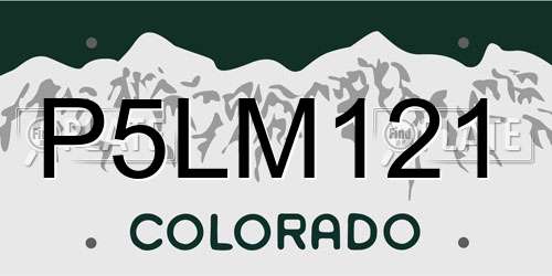 P5LM121 Colorado License Plate