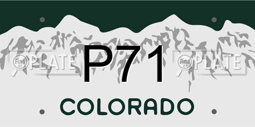 P71 Colorado License Plate