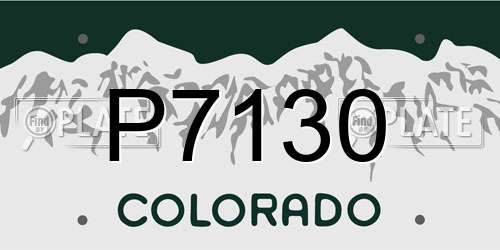 P7130 Colorado License Plate