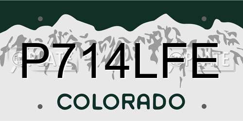 P714LFE Colorado License Plate