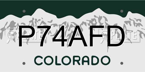 P74AFD Colorado License Plate