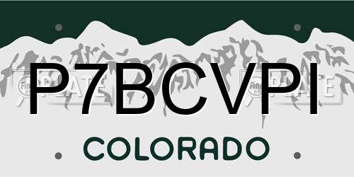 P7BCVPI Colorado License Plate